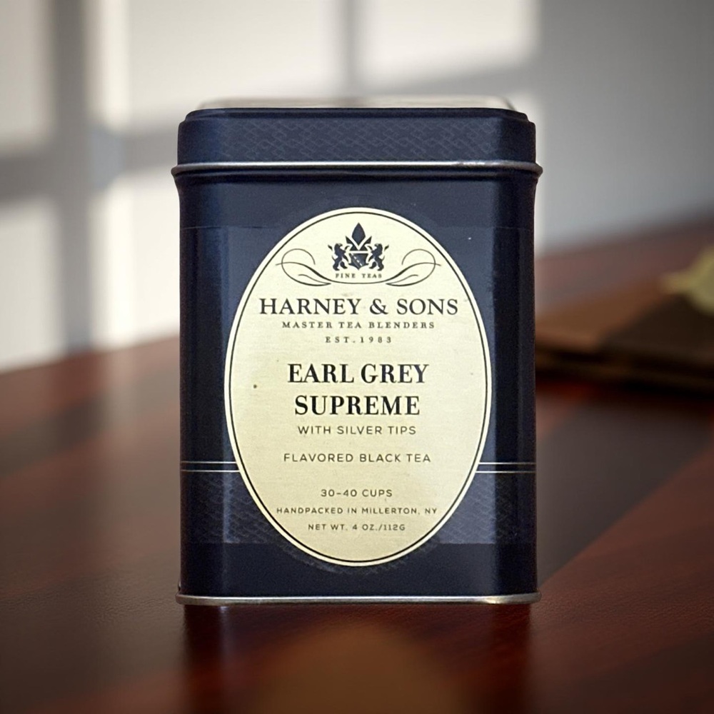 Harney and Sons “Earl Grey Supreme” Tea 4 Ounce Tin - 30 To 40 Cups - Exp:11/26